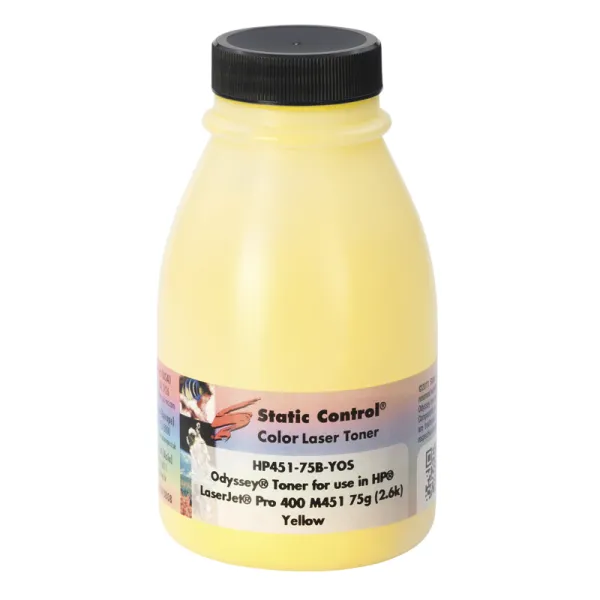 Тонер HP CLJ Pro 400 M452 флакон, 75 г, жовтий SCC (HP451-75B-YOS)