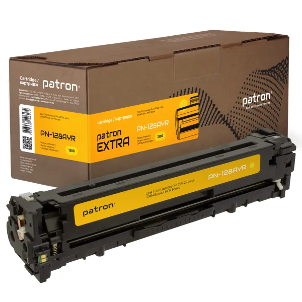 Картридж сумісний HP 128A (CE322A) жовтий Extra Patron (PN-128AYR)