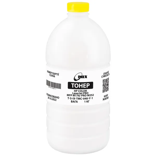 Тонер HP Color LaserJet Pro MFP M176/Pro M252 жовтий, флакон 1 кг Imex (TSM-TMC-040Y-1)