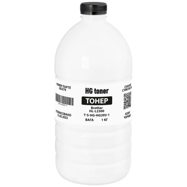 Тонер Brother HL-L2300 флакон, 1 кг HG toner (TSM-HG393-1)