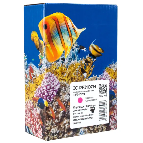 Картридж сумісний Canon PFI-107M (6707B001) 130 мл, пурпуровий Barva (IC-PFI107M)