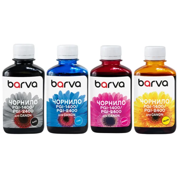 Комплект чернил для Canon PGI-1400/PGI-2400 специальные 4x180 мл, пигментные, BK/C/M/Y Barva (C1400-180-MP)