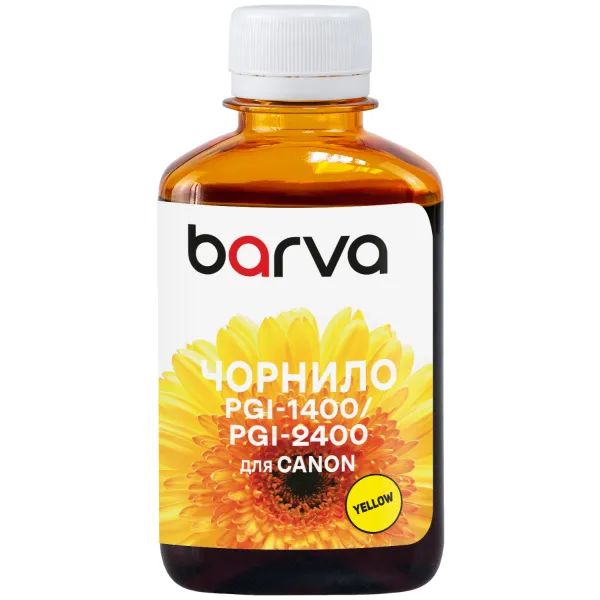 Чорнило для Canon PGI-1400/PGI-2400 Y спеціальне 180 мл, пігментне, жовте Barva (C1400-931)