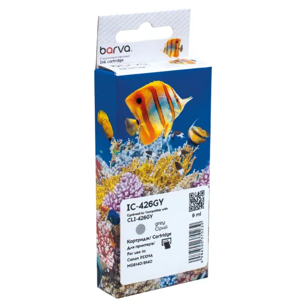 Картридж сумісний Canon CLI-426GY (4560B001) 1520 арк, сірий Barva (IC-426GY)