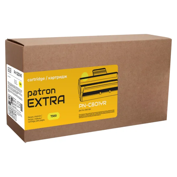 Тонер-картридж совместимый Oki 44643005 (C801/C821) желтый Extra Patron (PN-C801YR)