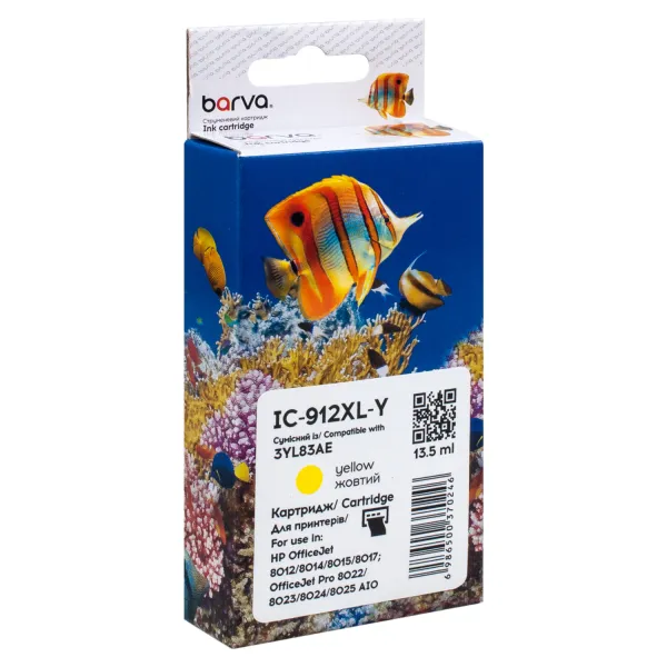 Картридж сумісний HP 912XL (3YL79AE/3YL83AE) 900 арк, жовтий Barva (IC-912XL-Y)
