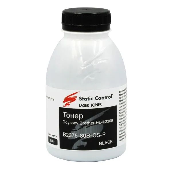 Тонер Brother HL-L2300 флакон 80 г SCC (B2375-80B-OS-P)