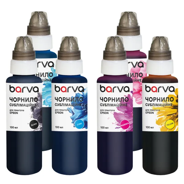 Комплект сублімаційних чорнил для настільних принтерів Epson 6х100 мл, BK/C/M/Y/LC/LM Barva (SUB-100-2MP)