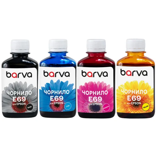 Комплект чорнил сумісних для Epson T40D/T41F спеціальні 4x180 мл, пігментні, BK/C/M/Y Barva (ET41-180-MP)