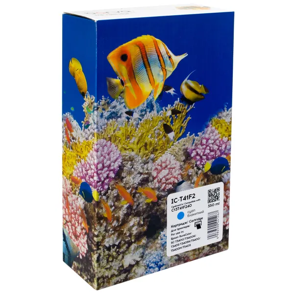 Картридж сумісний Epson T41F2 (C13T41F240) універсальна версія, 350 мл, блакитний Barva (IC-T41F2)