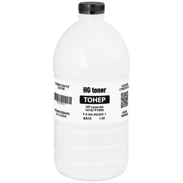 Тонер HP LaserJet 1010/P1005 флакон, 1 кг HG toner (TSM-HG292-1)