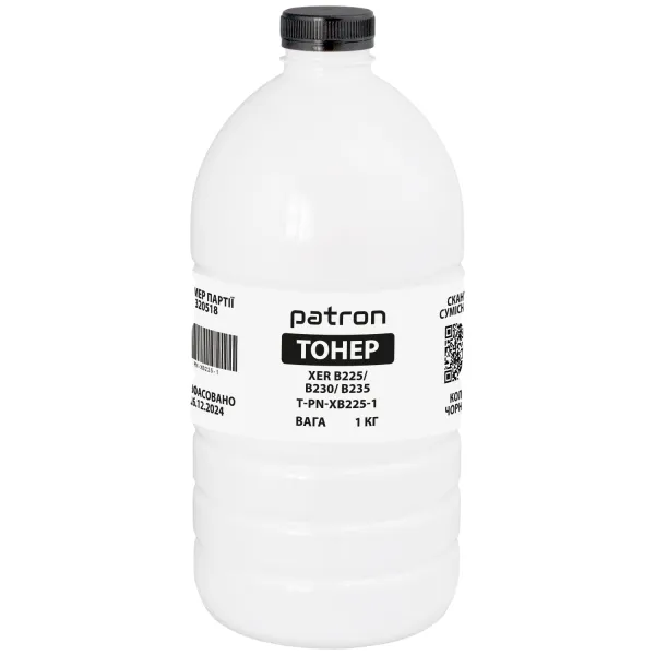 Тонер B225/B230/B235 флакон, 1 кг Patron (PN-XB225-1)