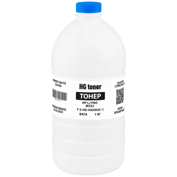 Тонер HP LJ Pro M252 флакон, 1 кг, блакитний HG toner (TSM-HGH02C-1)