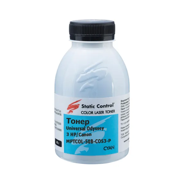Тонер HP универсальный MPTCOL3 флакон, 40 г, голубой SCC (MPTCOL-40B-COS3-P)