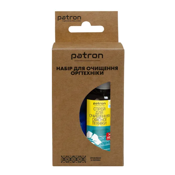 Набір для очищення оргтехніки 2в1 (Спрей 50 мл + Серветка) Patron (F3-016)