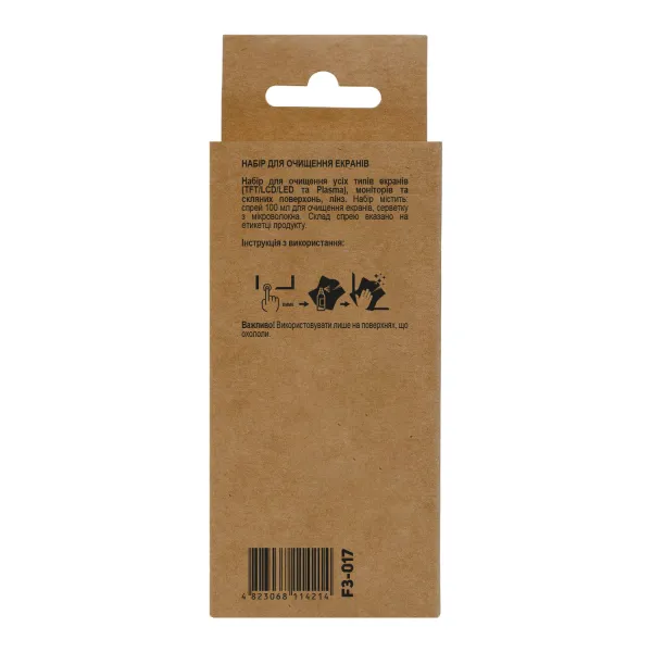 Набір для очищення екранів 2в1 (Спрей 100 мл + Серветка) Patron (F3-017) - Фото 2