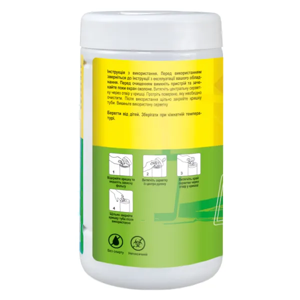 Серветки для очищення екранів, туба 100 шт Patron (F3-027) - Фото 2