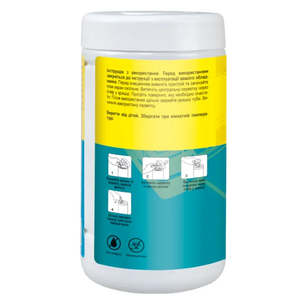 Серветки для очищення оргтехніки, туба 100 шт Patron (F3-028) - Фото 3