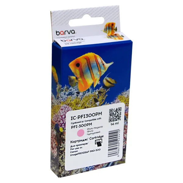 Картридж сумісний Canon PFI-300PM (4198C001) 530 арк, фото пурпуровий Barva (IC-PFI300PM)