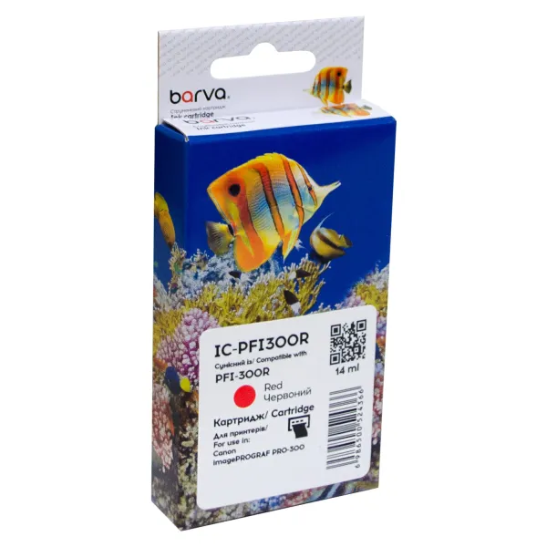 Картридж сумісний Canon PFI-300R (4199C001) 920 арк, червоний Barva (IC-PFI300R)