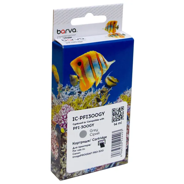 Картридж сумісний Canon PFI-300GY (4200C001) 236 арк, сірий Barva (IC-PFI300GY)