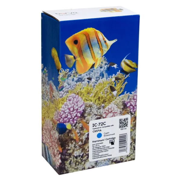 Картридж сумісний HP 72XL (C9371A) 130 мл, блакитний Barva (IC-72C)