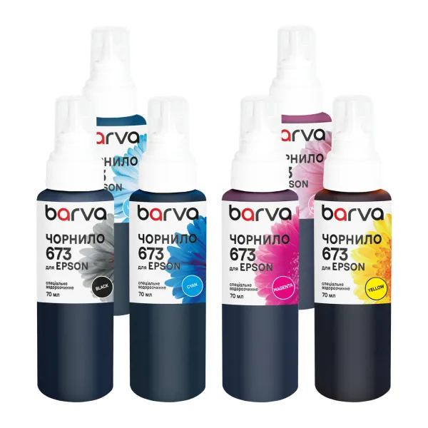 Комплект чорнил для Epson 673 спеціальні 6х70 мл, водорозчинні, BK/C/M/Y/LC/LM Barva (E673-070-MP)