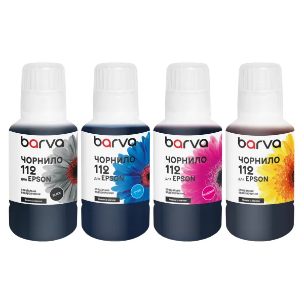 Комплект чорнил для Epson 112 спеціальні 4x140 мл, OneKey, водорозчинні, BK/C/M/Y Barva (E112-140-2MP)