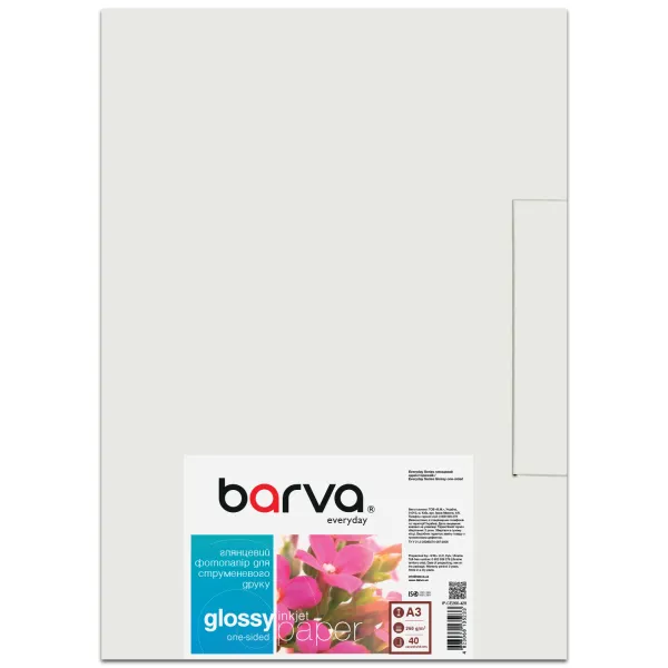 Фотобумага глянцевая 260 г/м2, A3, 40 л Everyday Barva (IP-CE260-428)