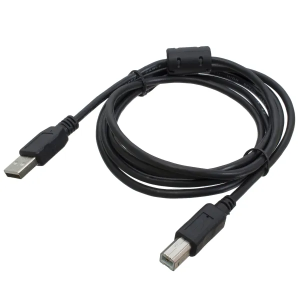 Кабель для принтера USB 2.0 AM/BM 1,8 м, чорний, з ферритом Patron (PN-AMBM-18F)