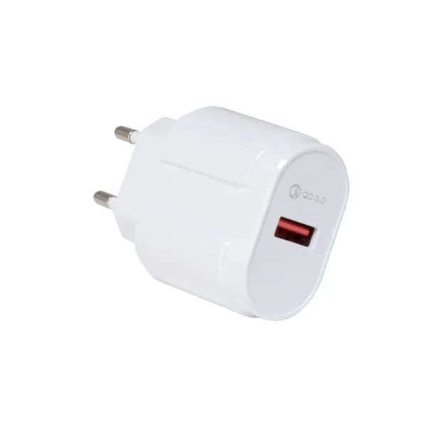 Пристрій зарядний мережевий Quick charge 3.0 1xUSB 2.4 А, білий Patron ( PN-QC3-220V-W) - Фото 2