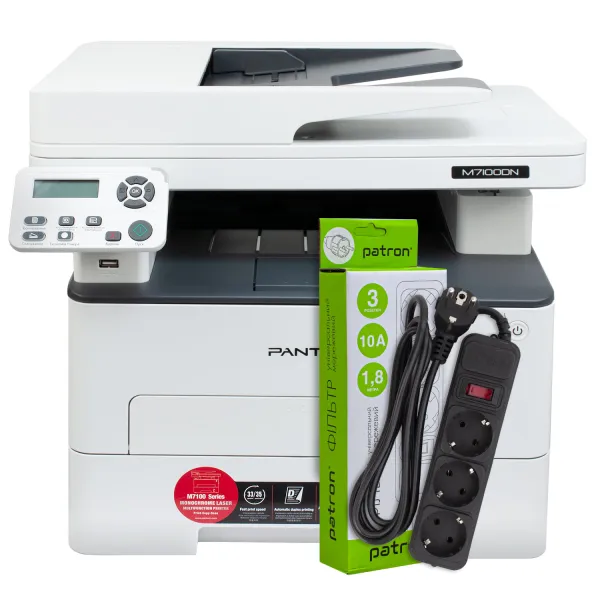 БФП M7100DN А4 Pantum (M7100DN) + Фільтр мережевий 3 розетки Patron (SP-1033)