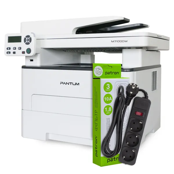 БФП M7100DW А4 Pantum (M7100DW) + Фільтр мережевий 3 розетки Patron (SP-1033)