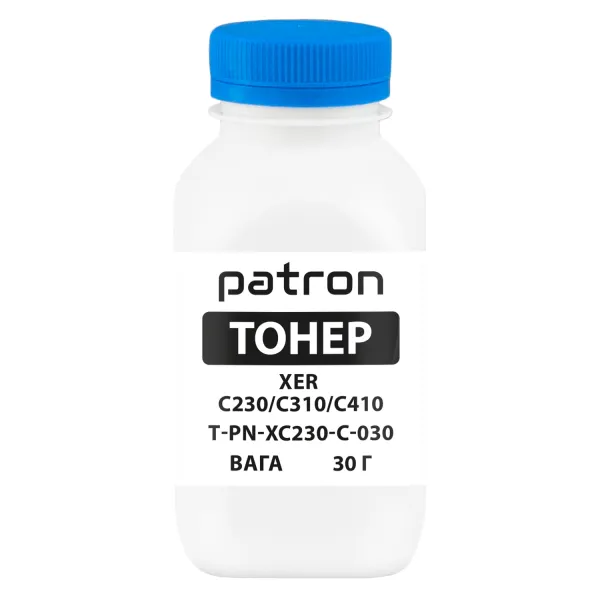 Тонер XER C230/C310/C410 флакон, 30 г, голубой Patron (PN-XC230-C-030)