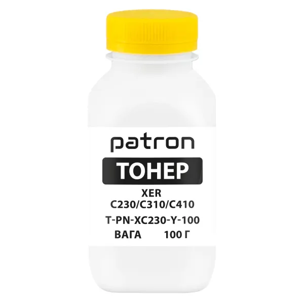 Тонер XER C230/C310/C410 флакон, 100 г, желтый Patron (PN-XC230-Y-100)