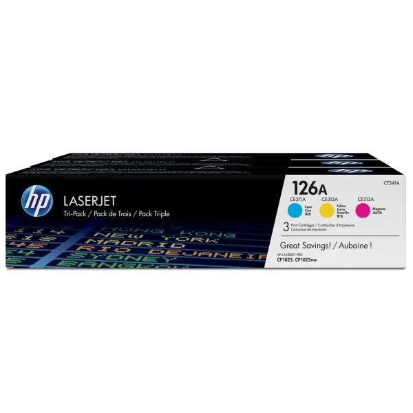 Картридж 126A блакитний/пурпуровий/жовтий HP (CF341A)