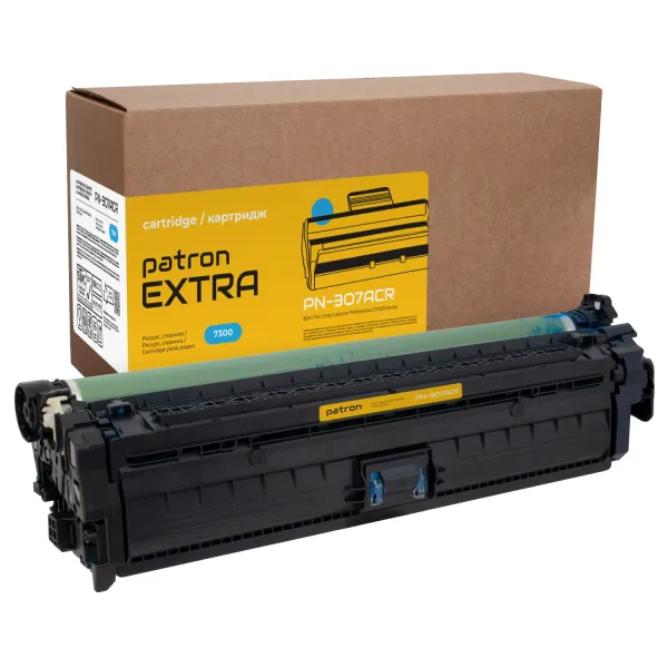 Картридж совместимый HP 307A (CE741A) голубой Extra Patron (PN-307ACR)
